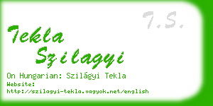 tekla szilagyi business card